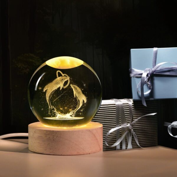 3D Laser Engraved Decorative Glass Ball (Dolphin) - Image 3